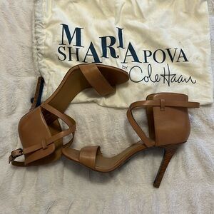 Cole Haan Maria Sharapova Nike AIr Heels Leather Tan size 9B